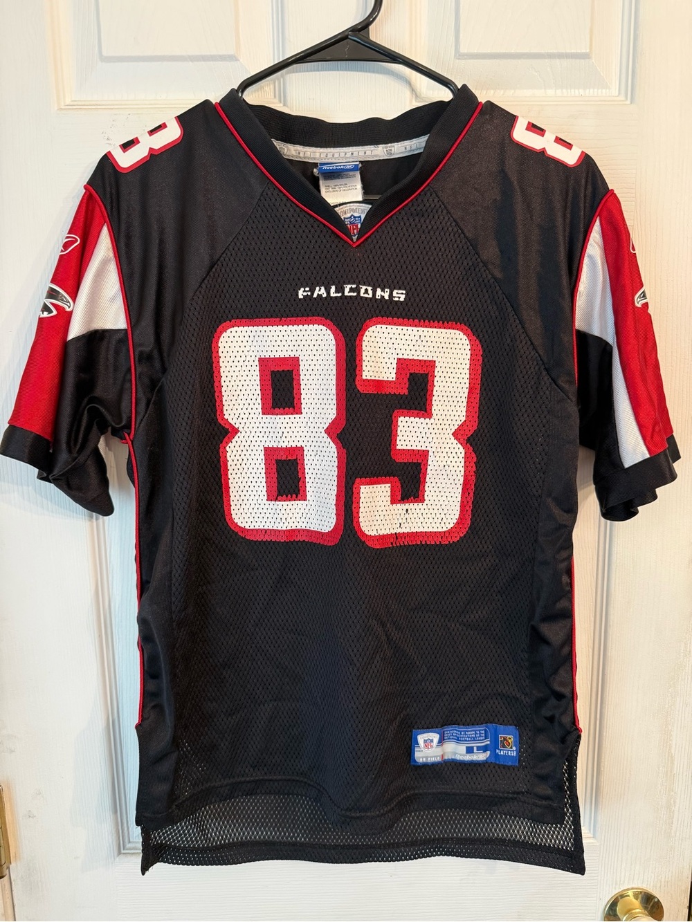 Reebok Atlanta Falcons #83 Black Red and White Jersey